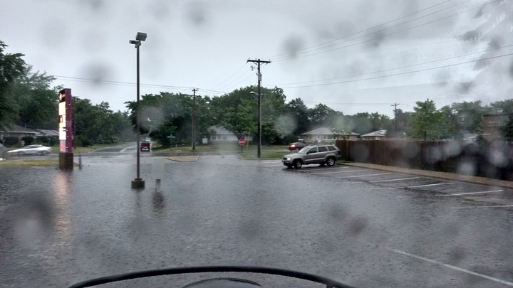 flooded parking lot