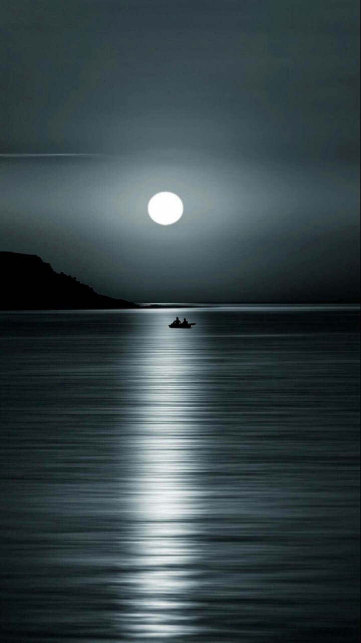 sea and moon