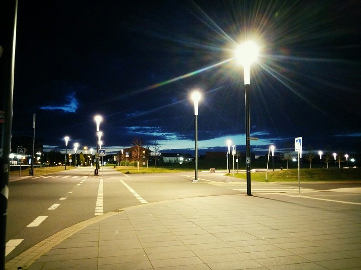 street at night.