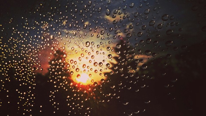 rainy sunset
