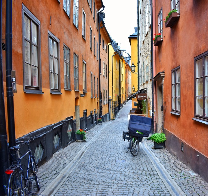 Lanes of Old Town in Stockholm, Sweden