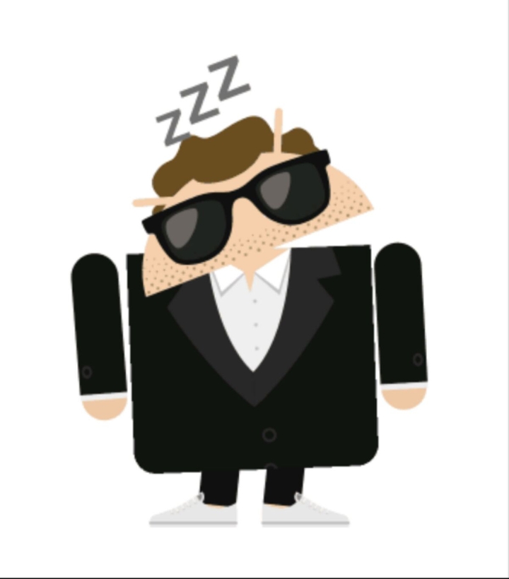 A sleeping android.