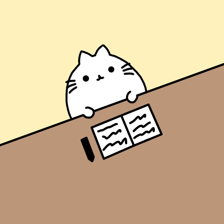 책상에 올라간 몽냥이