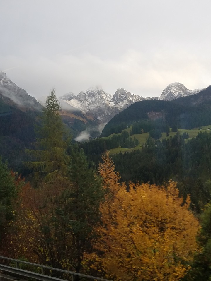 snow capped Alps in the fall