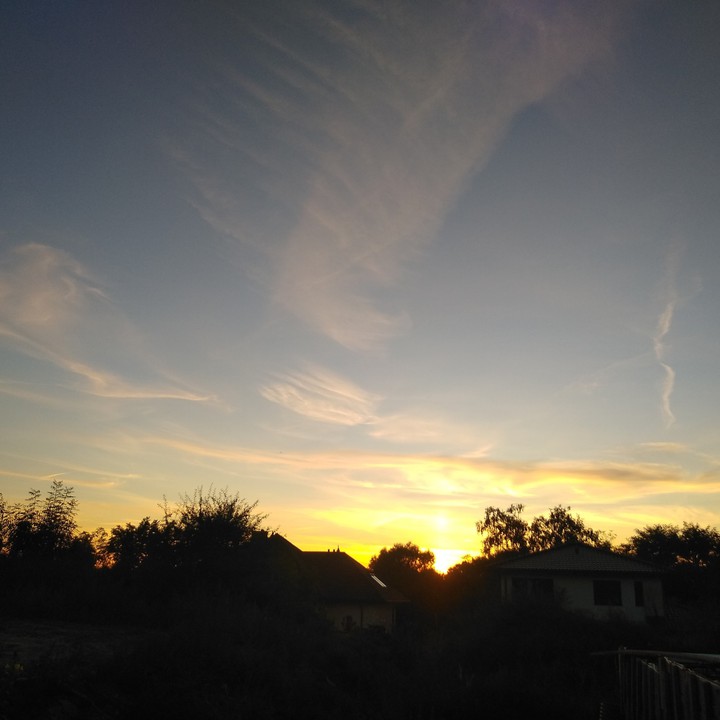 Beautiful highlighted sky during sunset