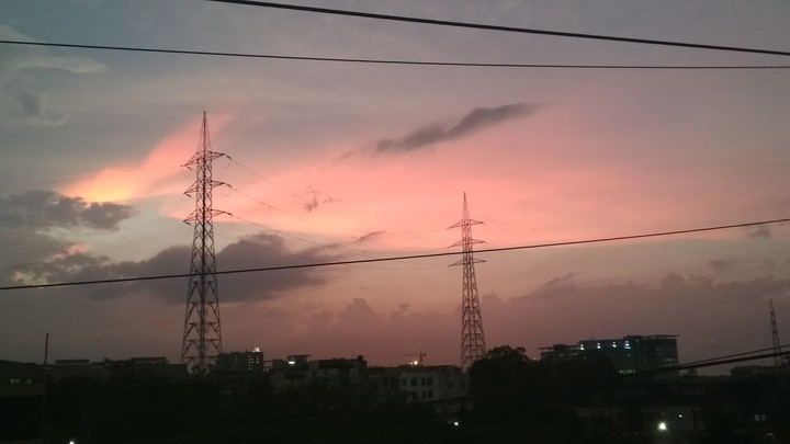 play of colours at sunset