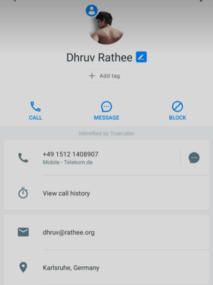 dhruv tatti Germany number!!