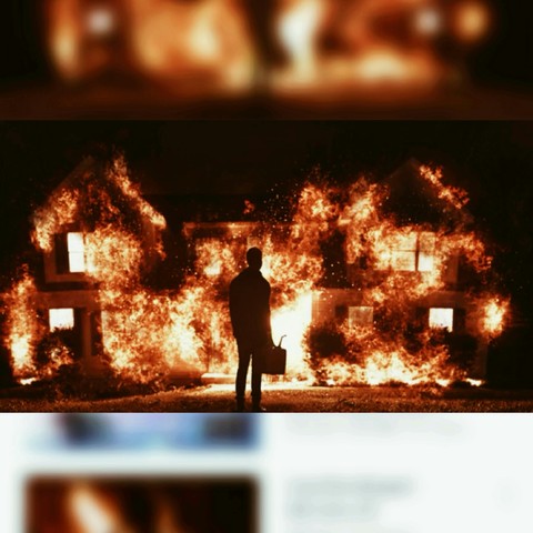 set fire to the house