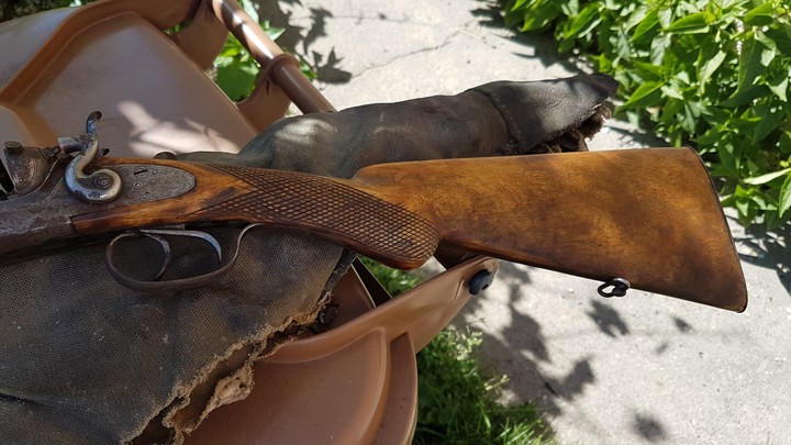 Old double barrel shotgun