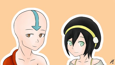 Avatar Aang and Toph Beifong ❤