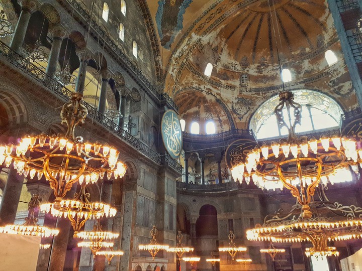 inside the Hagia Sofia in Istanbul