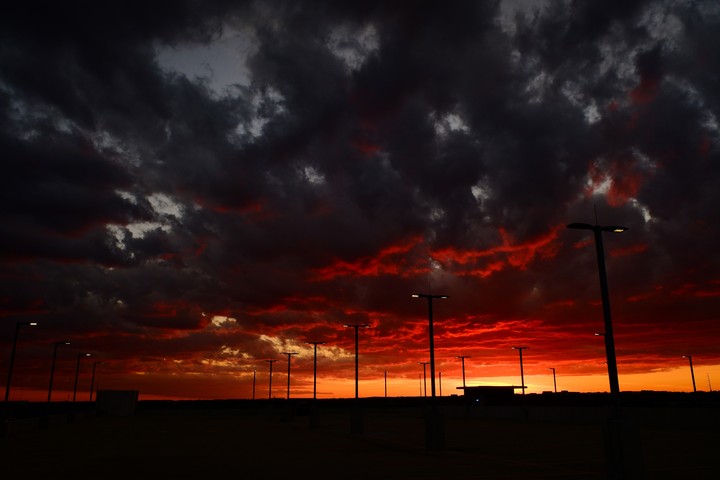 fiery sunset