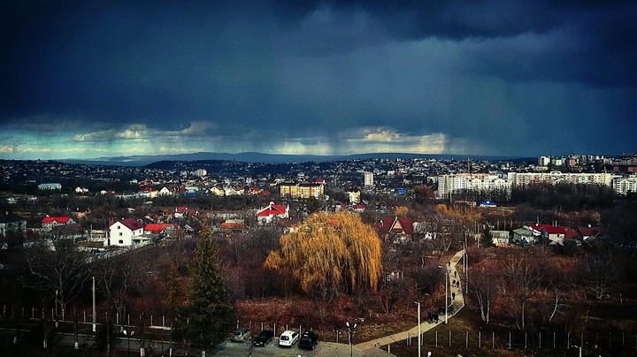 Rainy city Chernivtsi