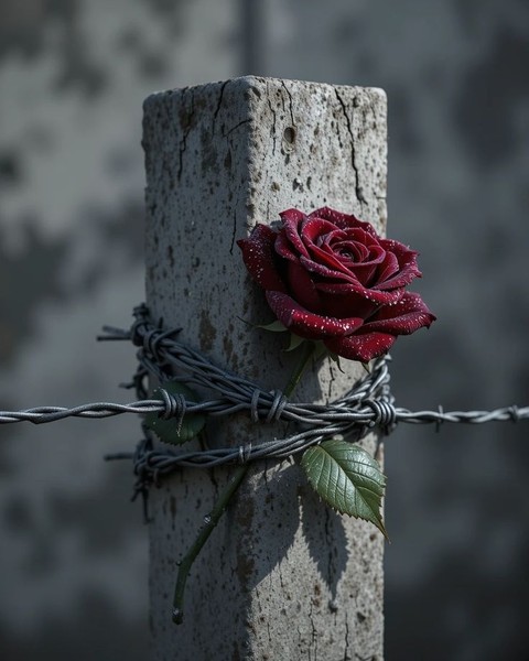 red, fence壁纸