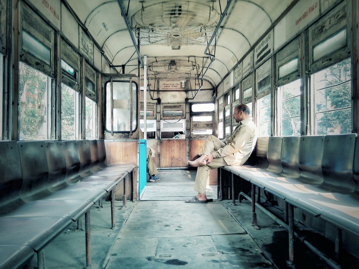 in a tram the losing vintage of kolkata