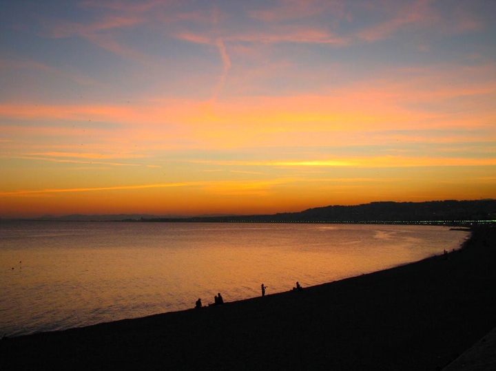 sunset of Nice beach