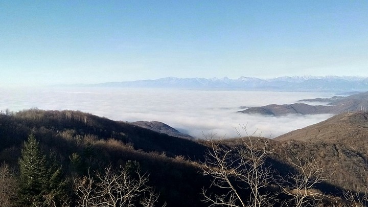 nebbia vista dall'alto