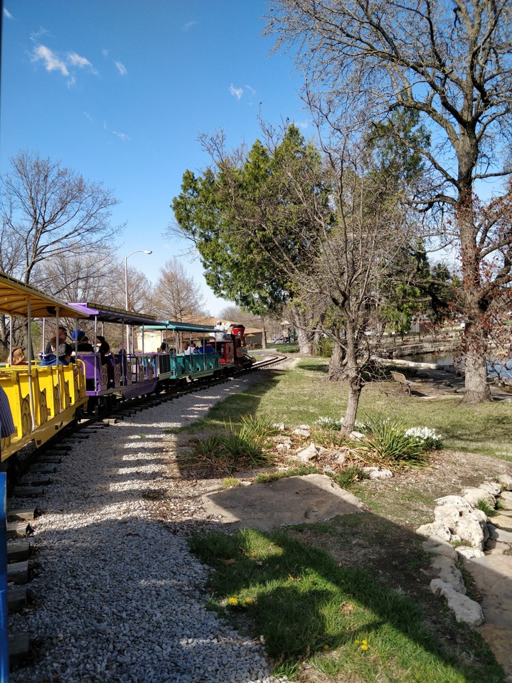 Toy train, around beautiful historic Gage Park. Topeka, KS