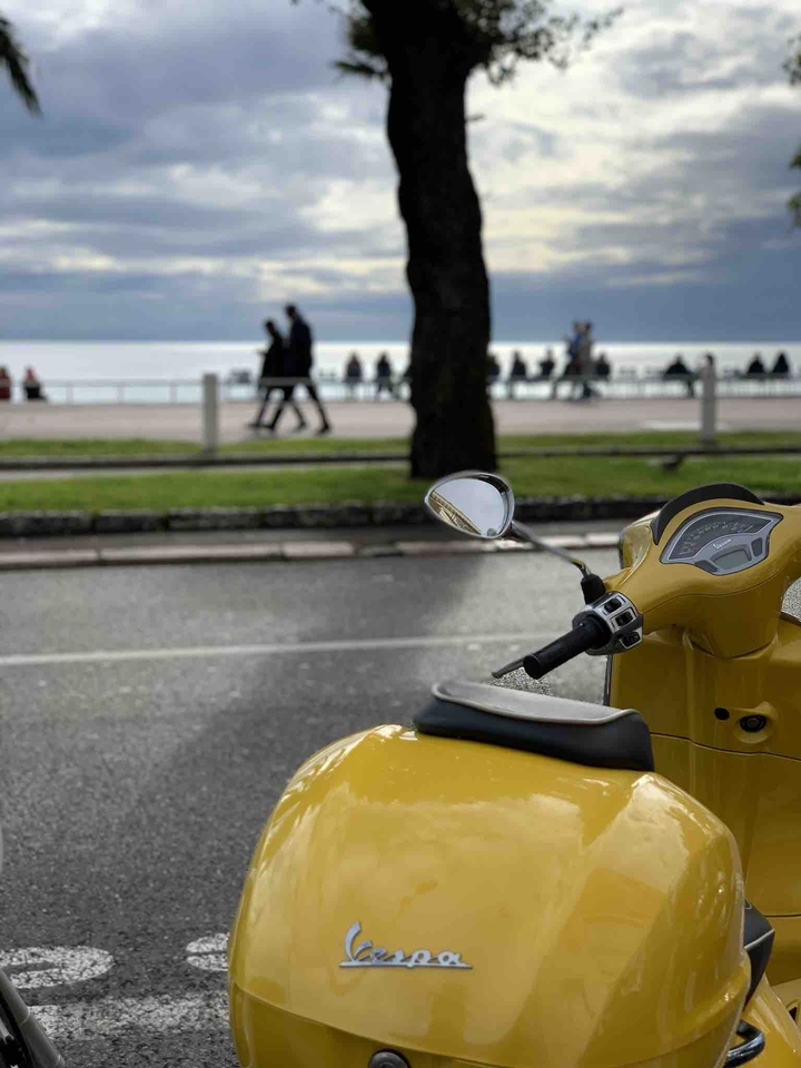 Vespa in front of the beach