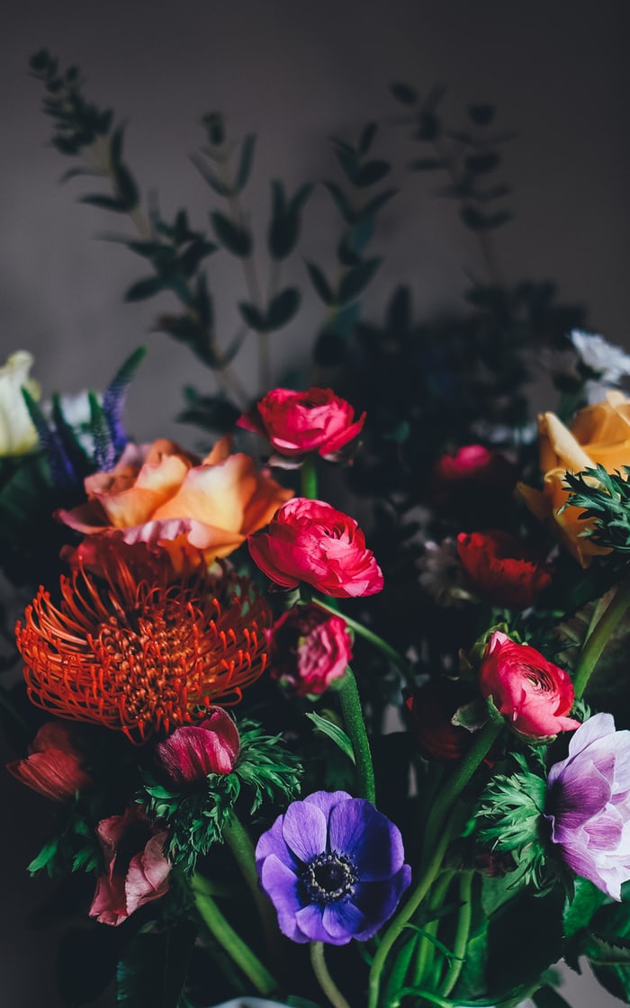 petaled flowers centerpiece