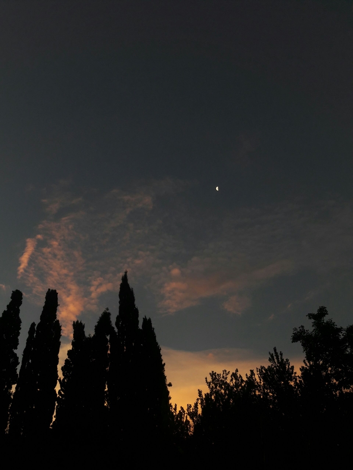 dark sky orange clouds