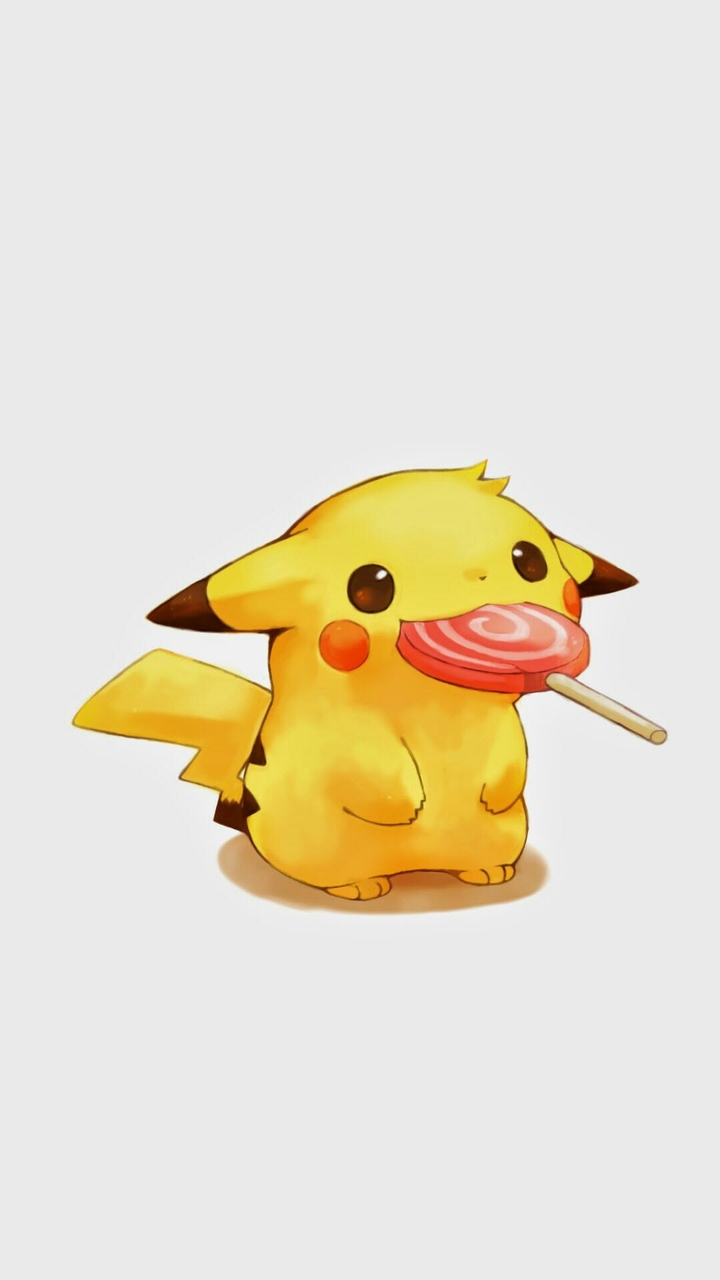 Small baby Pikachu eating Lollipop 