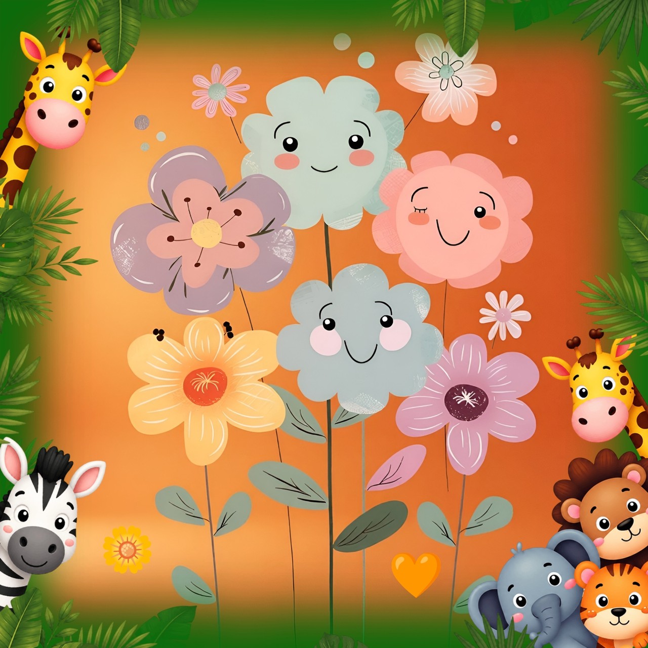 Animals and flowers