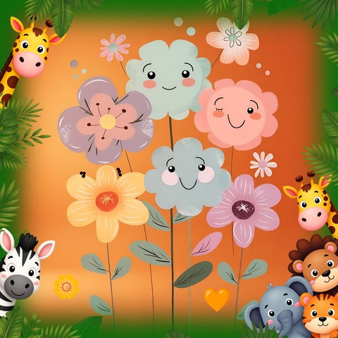 Animals and flowers