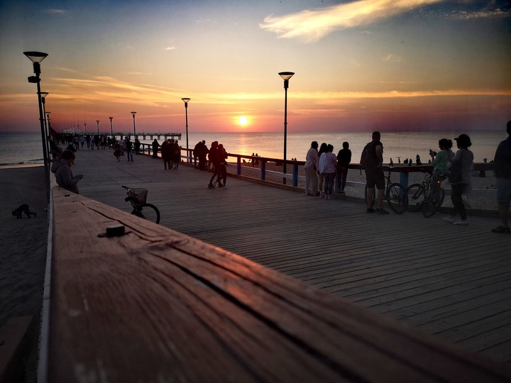 sunset at the bridge