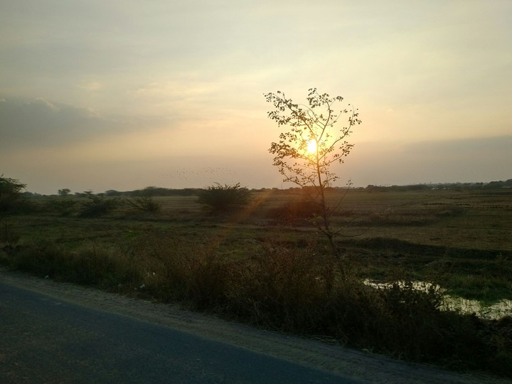 village sunset view,