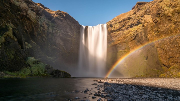 waterfall and rainbow