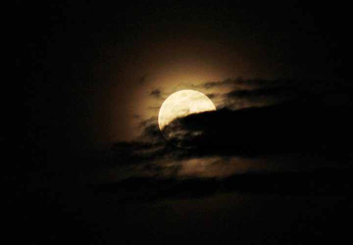 Hiding full moon