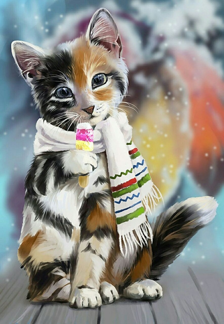 cute cat in the winter