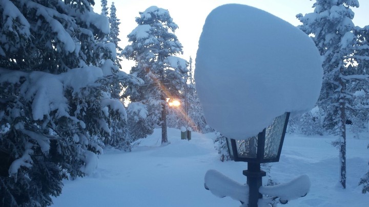 very snowy day
