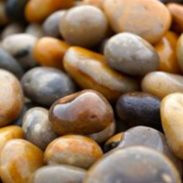 smooth, colorful pebbles
