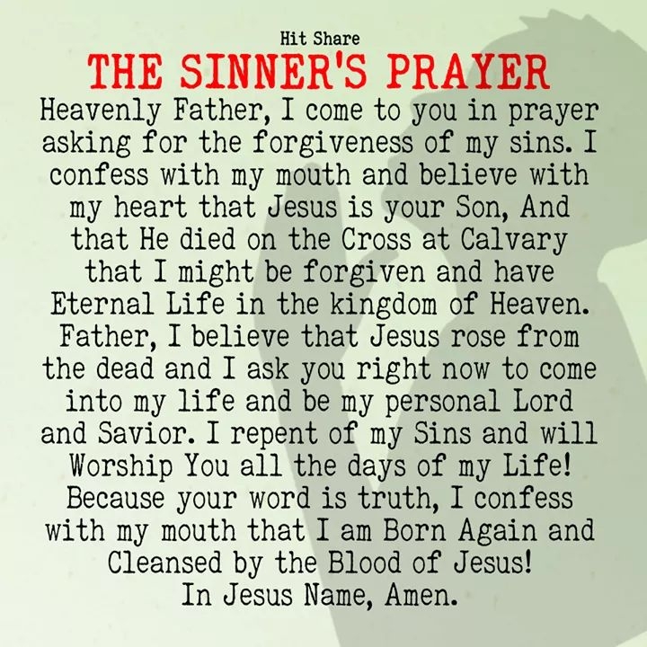 sinner's prayer to be safe