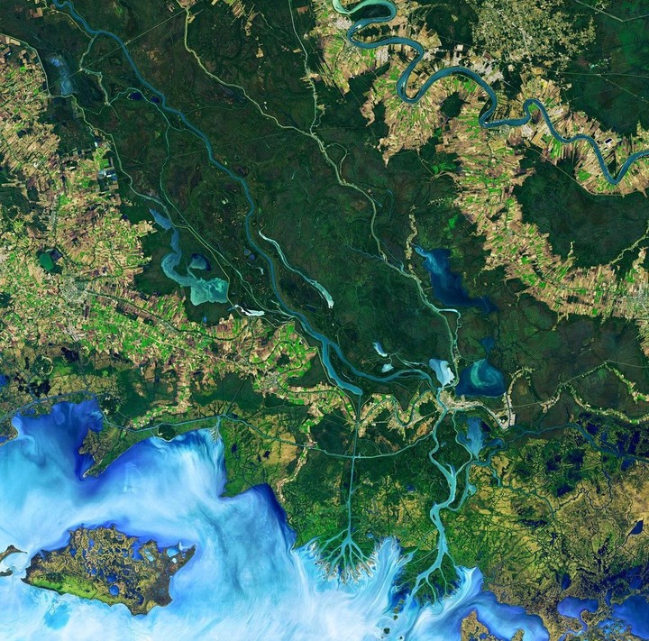 Charismatic view of earth from satellite