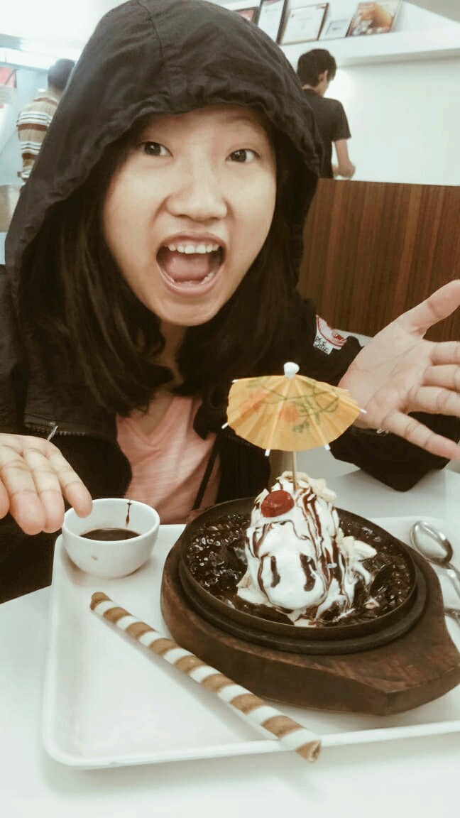 having ice cream