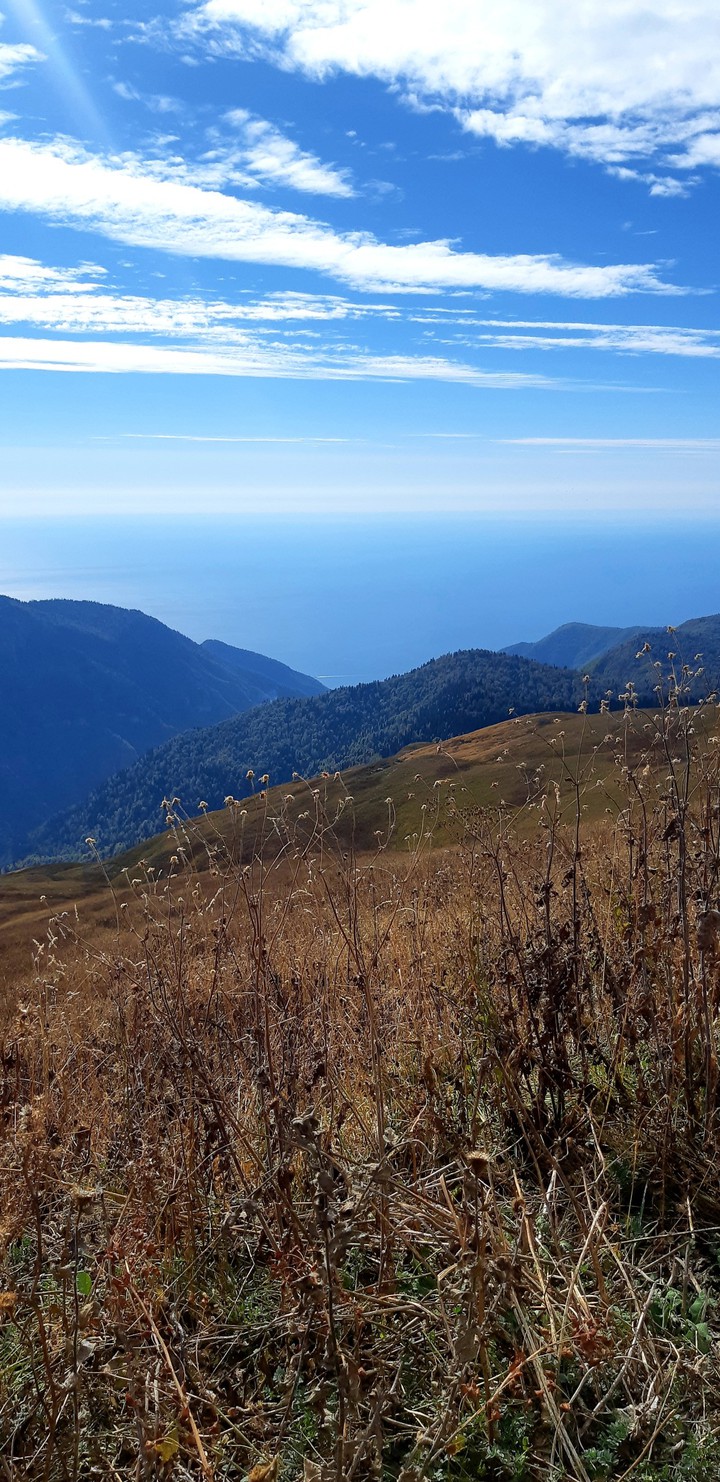 black sea from caucasian mountain, abkhazia