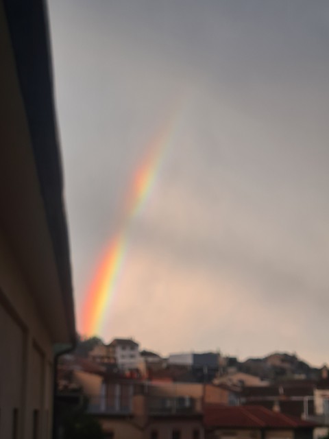 papéis de parede Roof, rainbow