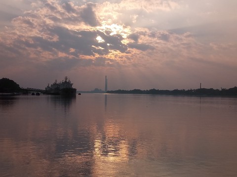 just after sunrise