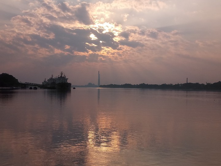 just after sunrise