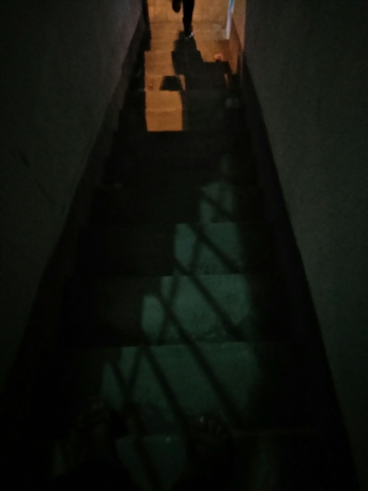 downstairs