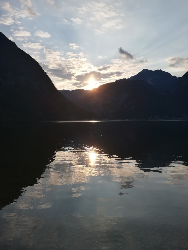 Sun and mountains