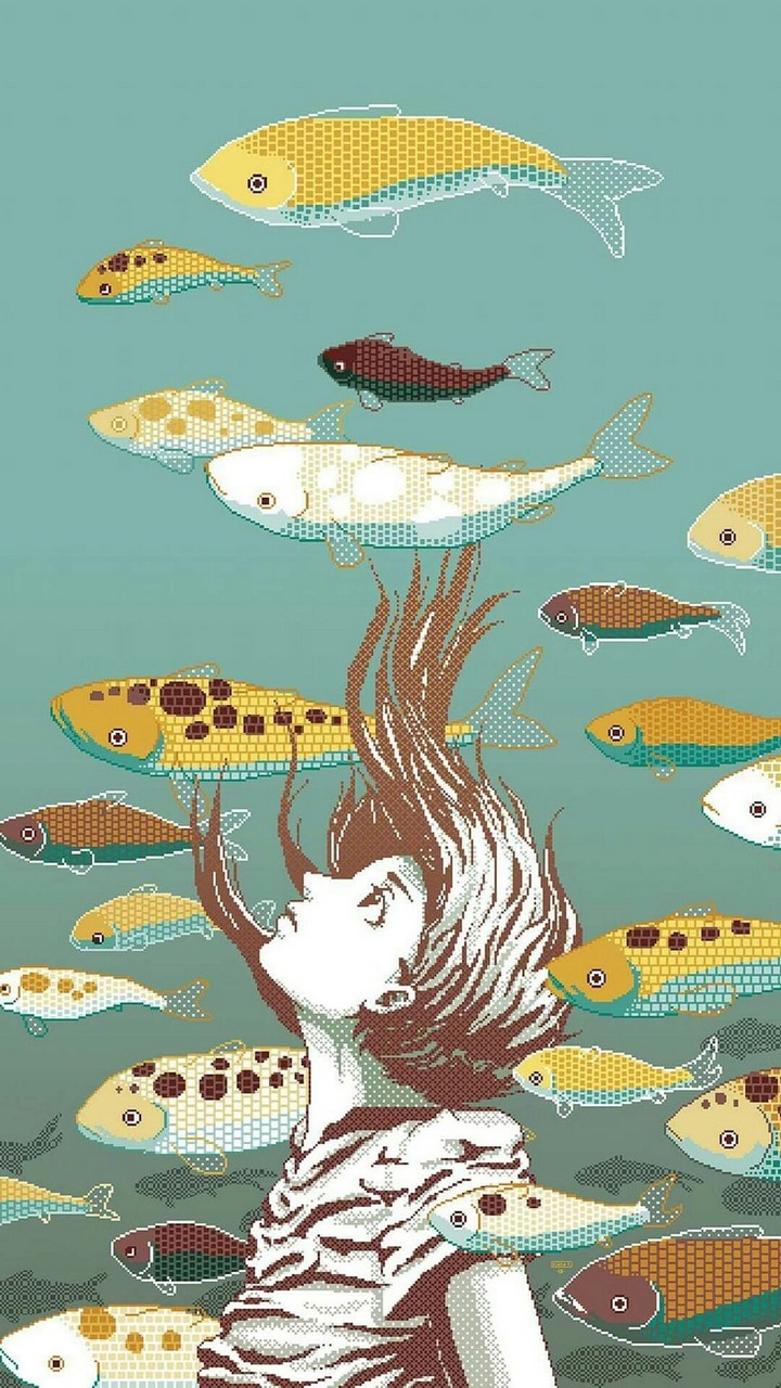 A girl with fish