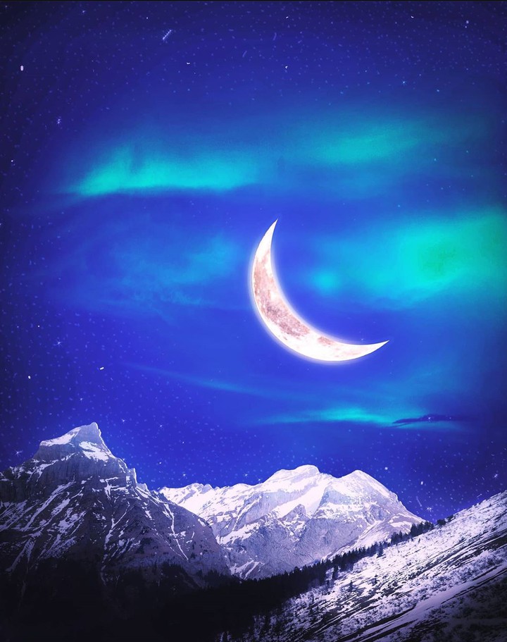 Mountains & moon
