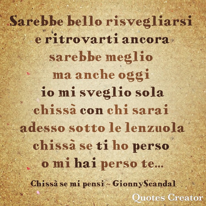 chissà se mi pensi