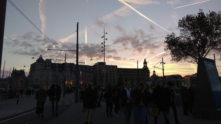 sunset in Amsterdam