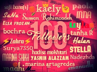 100+ followers.... thank you all
