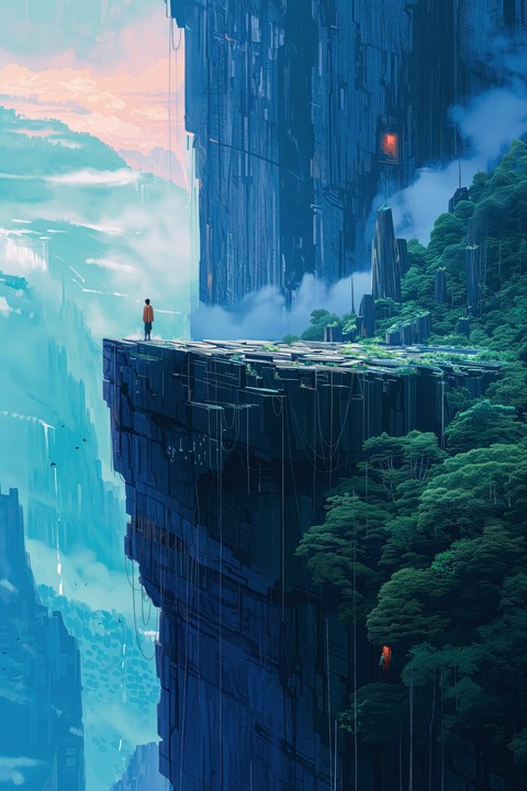 Cliff, 蓝色壁纸
